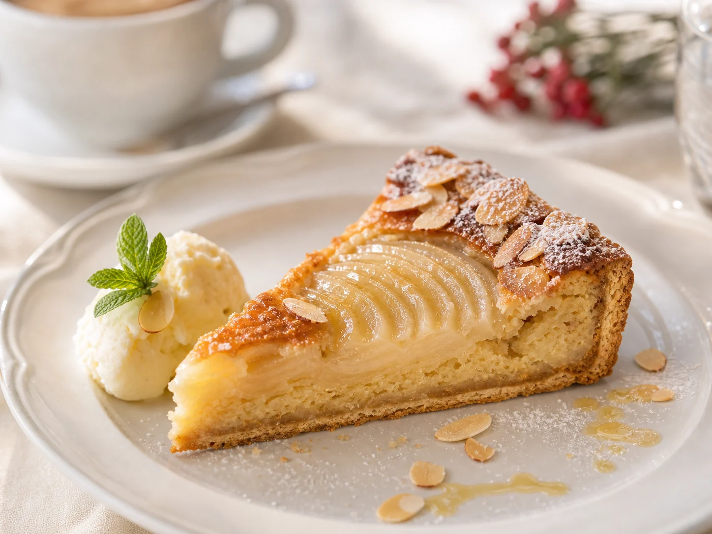 Tarte amandine aux poires